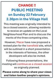 Local Neighbourhood Plan Public Meeting - 22 February