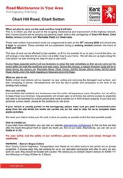 Road Repairs Chart Hill Road - January